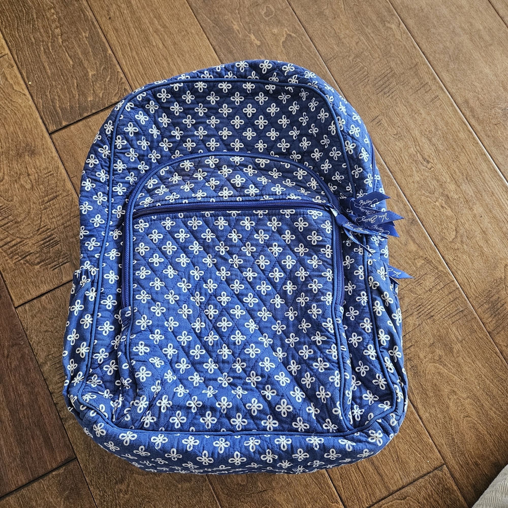 Vera Bradley Blue and White Patterned Backpack